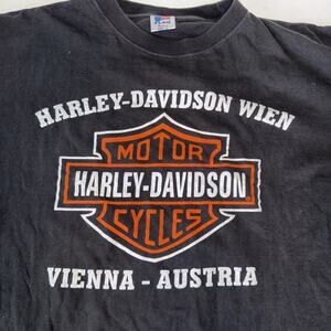 Vtg Harley Davidson Wien Vienna Austria shirt men SZ XL Flag Tag 90’s Motorcycle